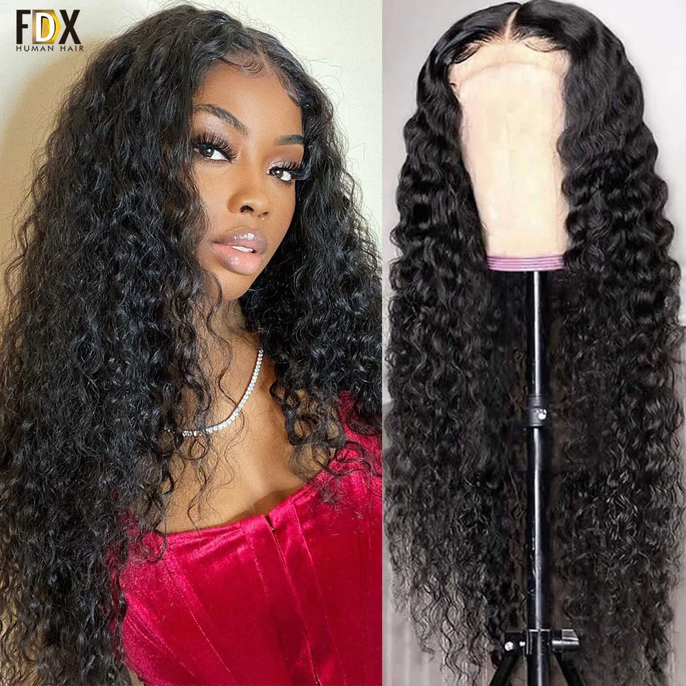 30 inch Water Wave Lace Front Wig 13x6 HD Lace Frontal Human Hair Wigs 250% Brazilian Water Curly Frontal Wigs 5x5 Closure Wig