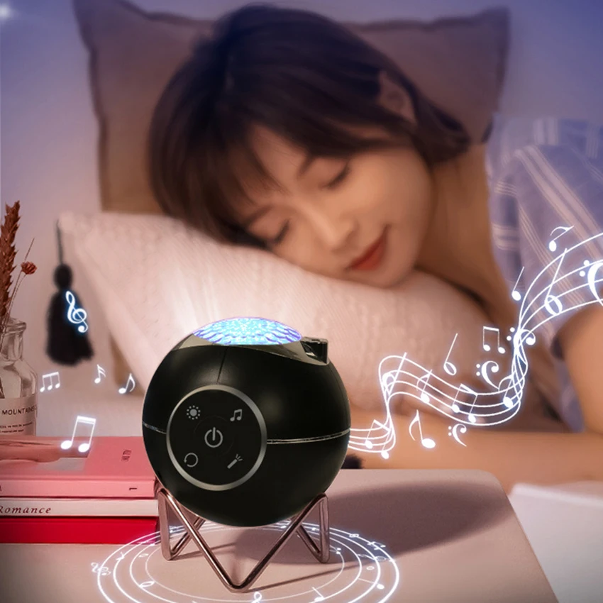 LED Laser Star Projector, Rotating Star Sky Light Projector with Music, Remote Control for  Home Theater, Bedroom Night Light