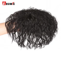 Aosiwig Synthetic Hair Natural Replacement Hairpiece Fake Women Kinky Curly Corn Beard Hair Replacement Clip In Hair Extension