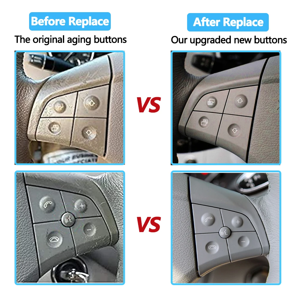 Araba çok fonksiyonlu direksiyon düğmeler kiti telefon kontrol tuşları Mercedes Benz W164 W245 W251 ML GL300/350/400/450 2006-2009