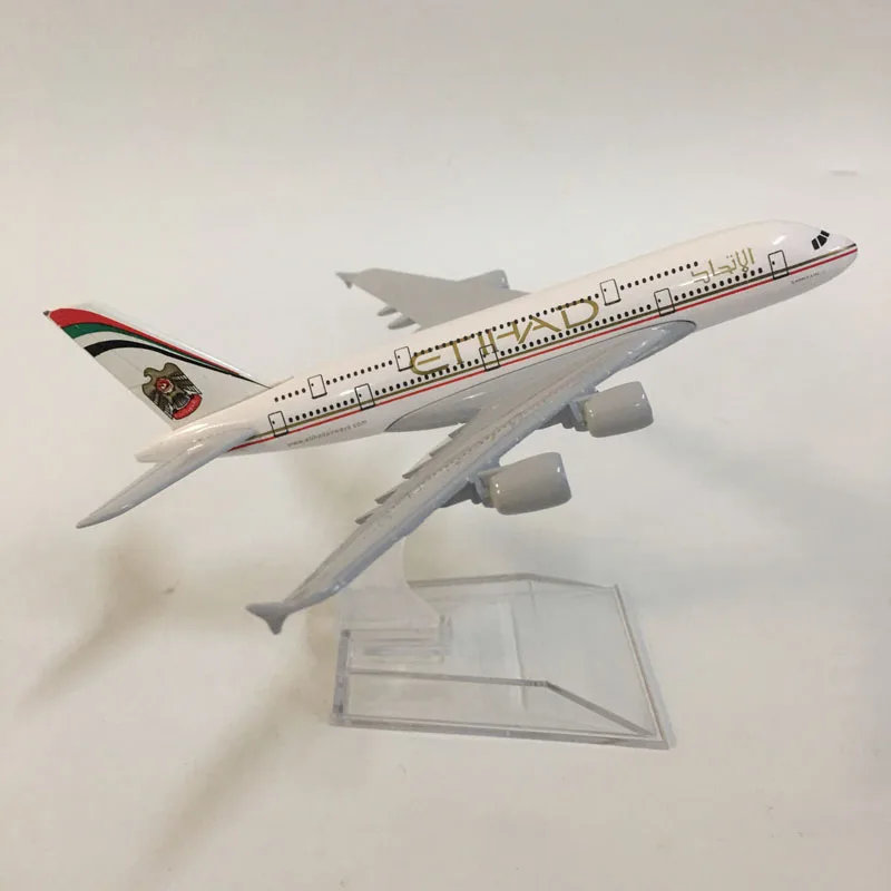 Jason Tutu 16Cm Vliegtuig Model Vliegtuig Model Etihad A380 Vliegtuigen Model Diecast Metalen 1:400 Airbus A380 Vliegtuigen Model Vliegtuig Speelgoed