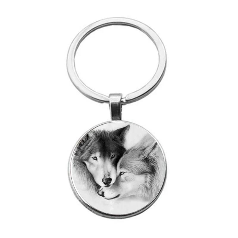 Alloy Handmade Fashion Key Ring Wolf Totem Keychain Cangyuan Wolf Black Wolf Keychain Howling Wolf Friend Gift Animal Lover Keyc