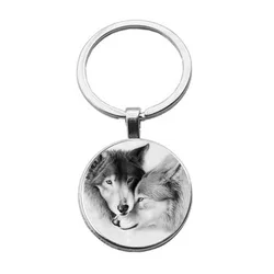 Alloy Handmade Fashion Key Ring Wolf Totem Keychain Cangyuan Wolf Black Wolf Keychain Howling Wolf Friend Gift Animal Lover Keyc
