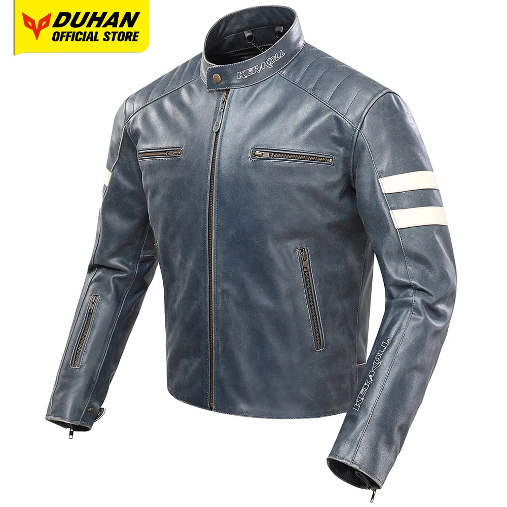 DUHAN Motorcycle Jacket  Men's Waterproof Motocross Jacket Moto Cycling Chaqueta Genuine Leather Waterproof Jaqueta Motoqueiro