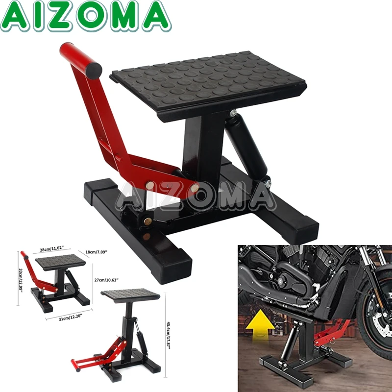 Motorcycle Repair Stand CenterLift Hoist Workshop Bench Lifting Tool Repair Lift Table Stool Seat for Suzuki Kawasaki Honda KLX