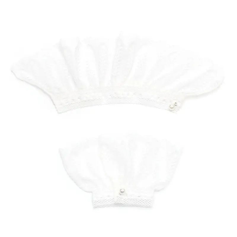 Mangas acampanadas falsas para mujer y niña, suéter plisado encaje Floral, puños falsos fruncidos, ropa, calentadores muñeca, 4 estilos, 2 unids/par