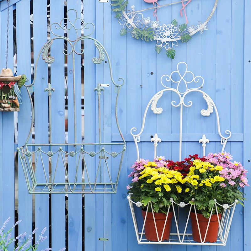 

vintage hanging metal flower pot holder