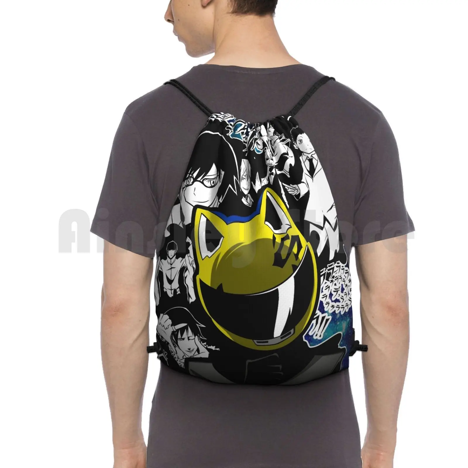 

Headless-Cellty Backpack Drawstring Bags Gym Bag Waterproof Durarara Anime Celty Japanease Universe Headless Headless