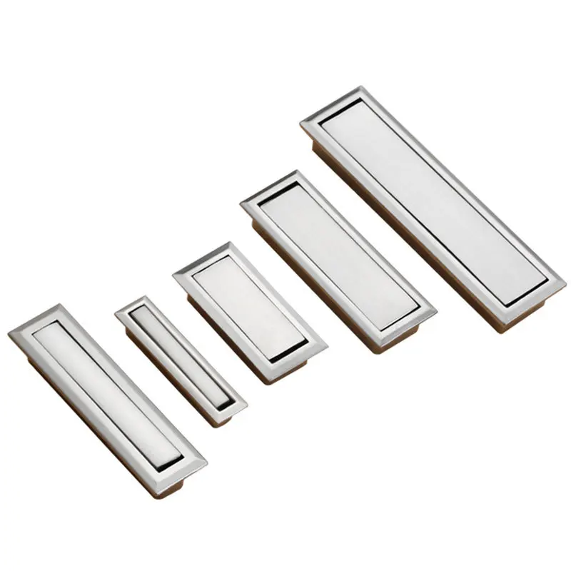 Modern Minimalist Tatami Decorative Furniture Door Handles Zinc Alloy Concealed Cabinet Push Pull Handles For Interior Doors