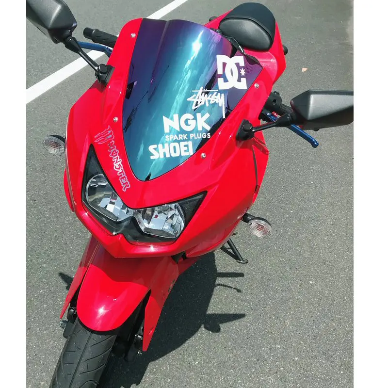 Motorcycle Double Bubble Windshield WindScreen Screen For 2008 2009 2010 2011 2012 Kawasaki Ninja 250 R 250R EX EX250 Iridium