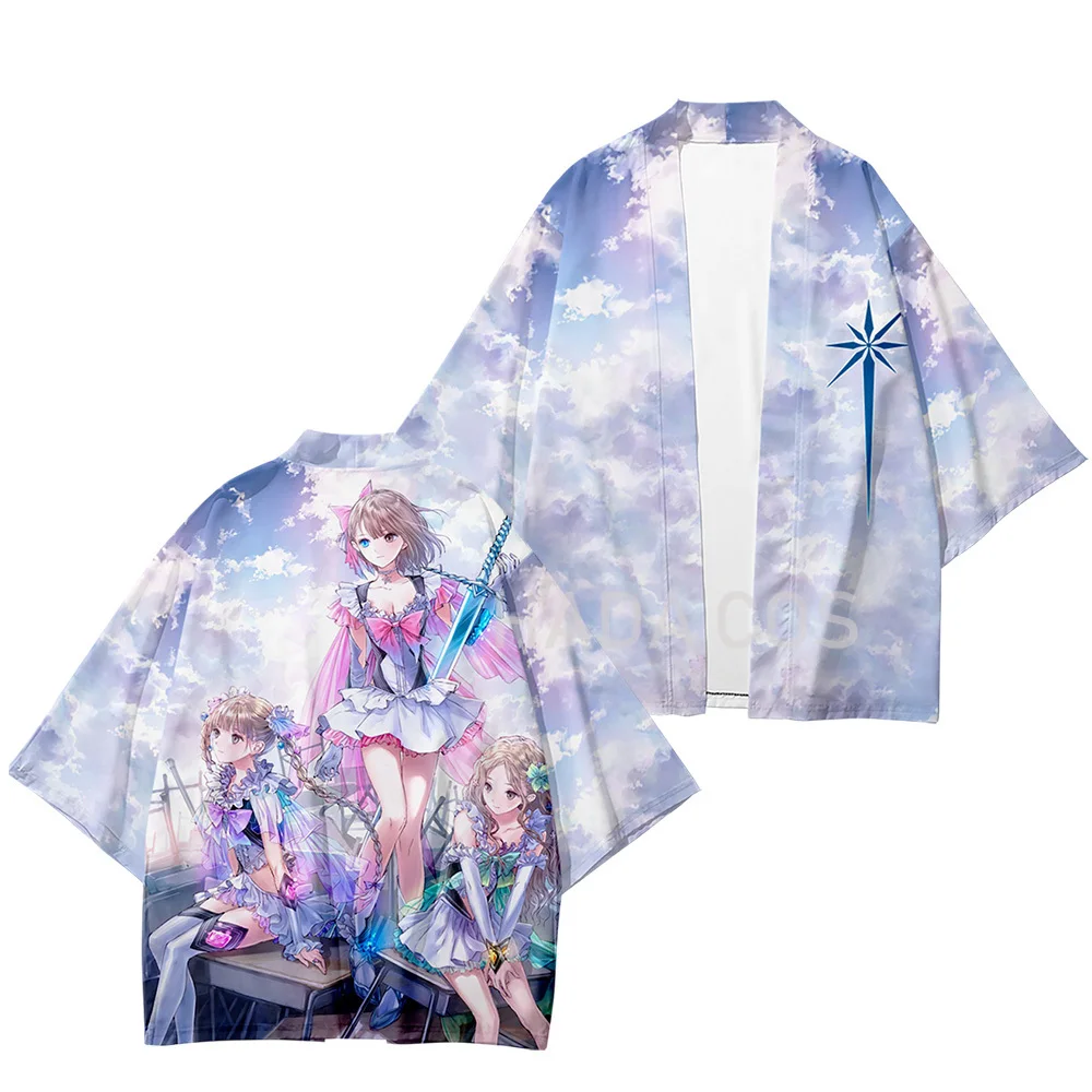 Anime Summer Pockets REFLECTION BLUE Cosplay Costume Halloween Haori Summer Kimono Thin Cardigan Naruse Shiroha Sorakado Ao