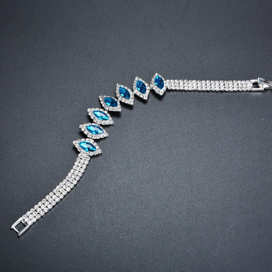 DIWENFU Genuine 925 Sterling Silver Sapphire Bracelets for Women Silver 925 Jewelry Pulseira Feminina Bizuteria Blue Topaz Girls