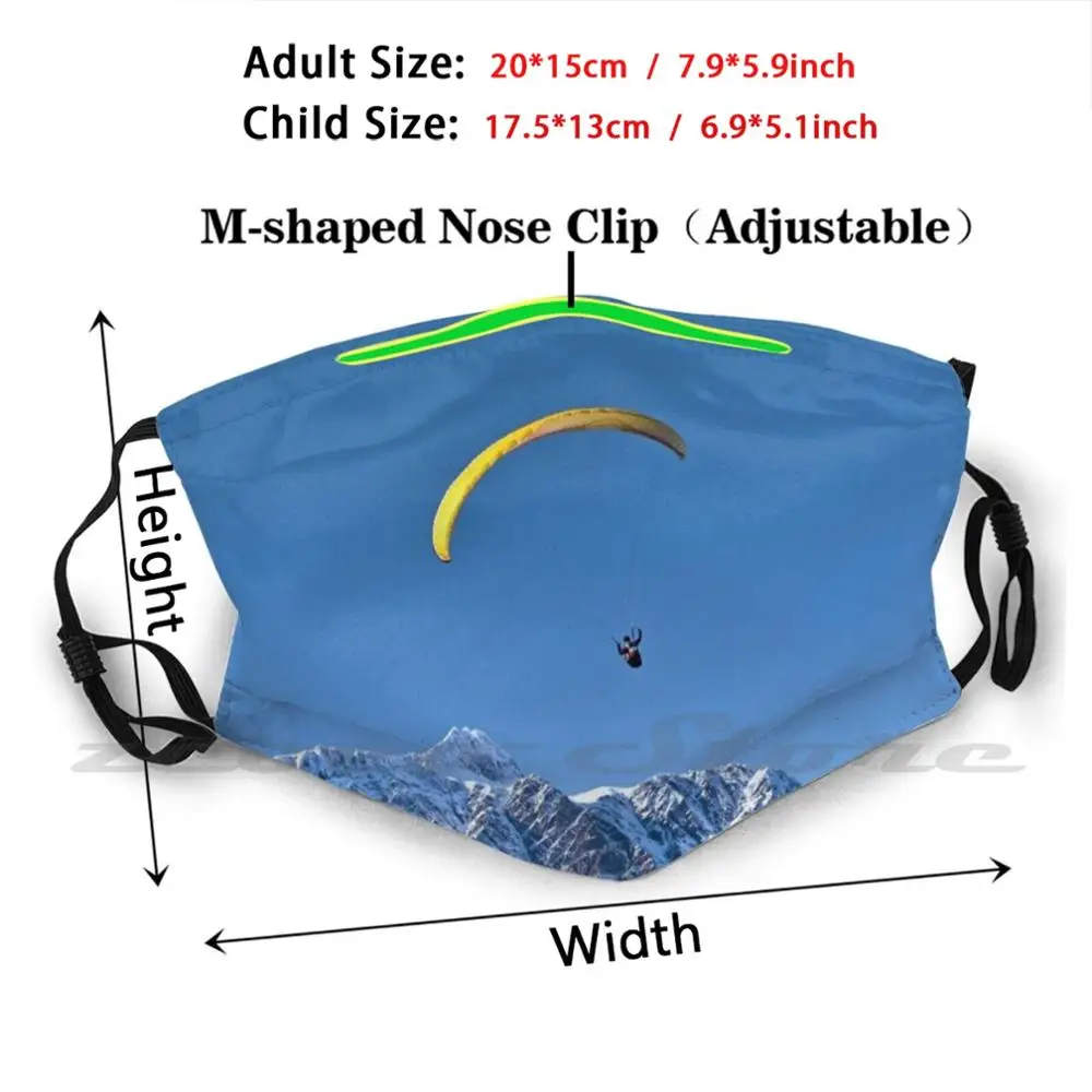 Parachute Design Washable Trending Customized Pm2.5 Filter Mask Parachute Parachute Parachute Yellow Parachute