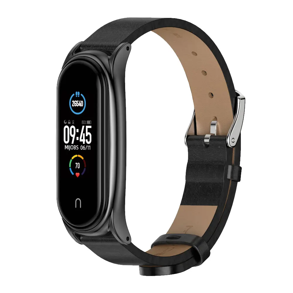 Cho Mi Ban Nhạc 5 Dây Da Đeo Cổ Tay Dành Cho Xiaomi Mi Band 6 Vòng Tay Thể Thao Miband 4 3 Thông Minh đồng Hồ Mi5 Dây Correa