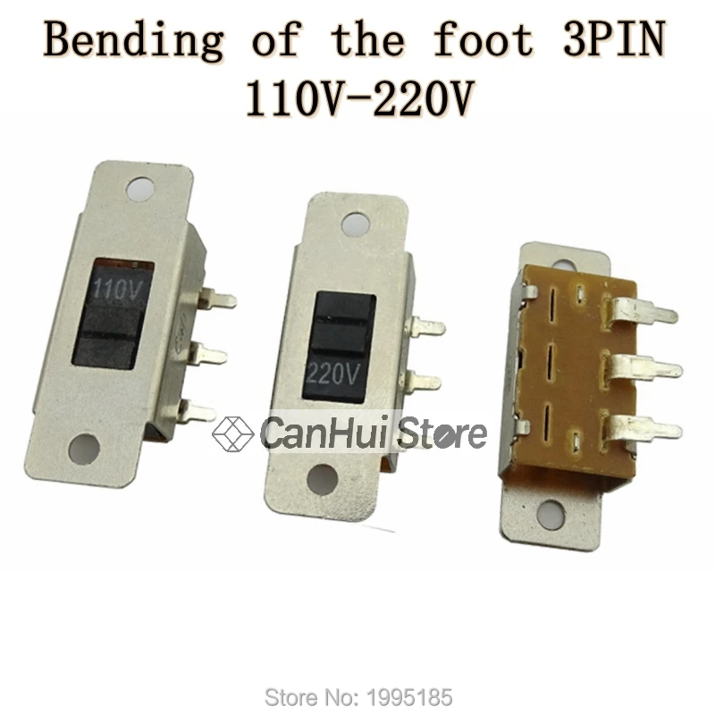 5PCS 3PIN 6PIN voltage conversion switch 110 v - 220 - v bending straight the feet 115 v to 230 v slide switch Toggle switch