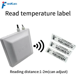 FONKAN UHF 860-960MHZ Rfid Integrated Reader Read Industrial Passive Temperature  Sensor Tag 2M Remote Measurement