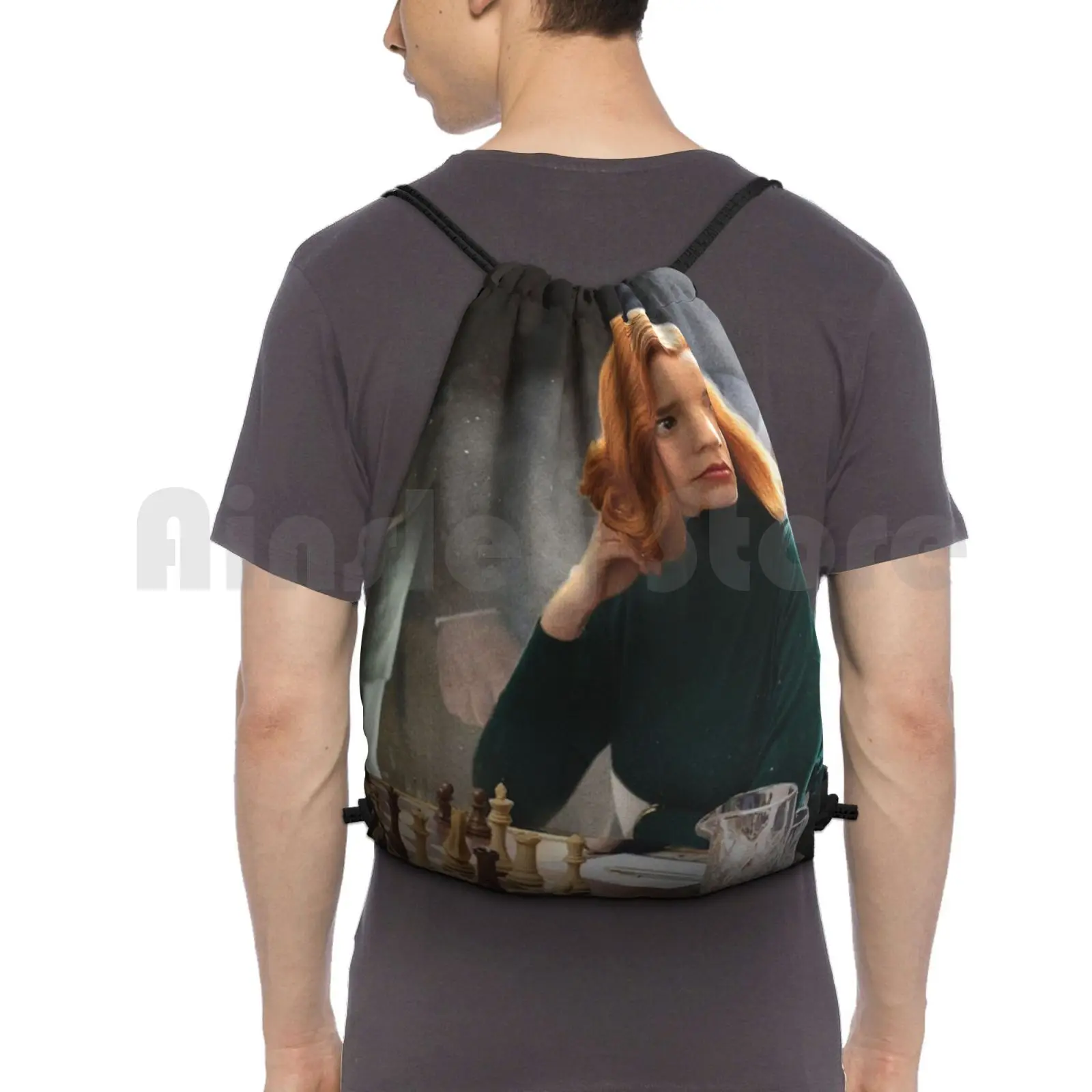 The Queen's Gambit Anya Taylor Backpack Drawstring Bag Riding Climbing Gym Bag Queen Queens Gambit The Queens Gambit Beth