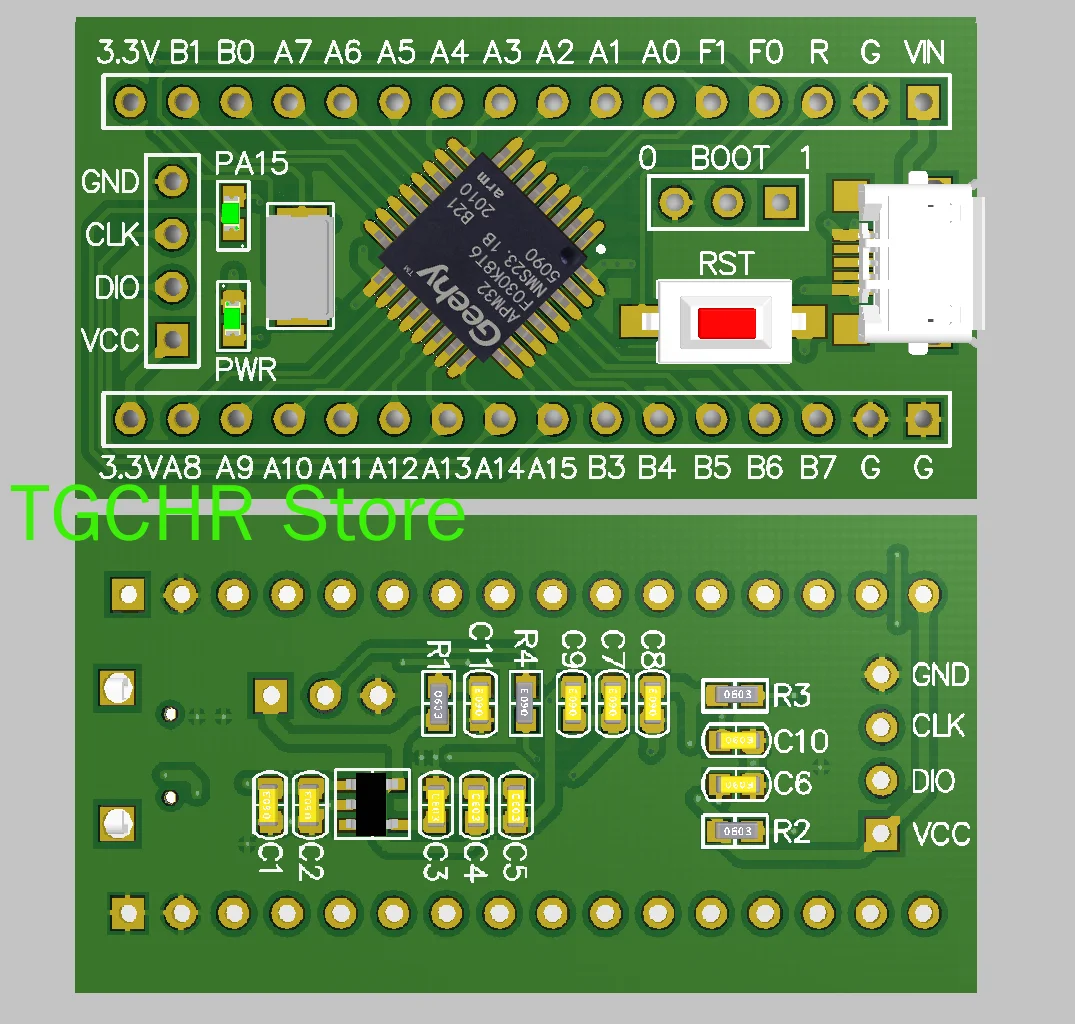 APM32F030K8T6 اللوحة الأساسية تحل محل Stm32f030 الحد الأدنى من لوحة تطوير النظام K6t6
