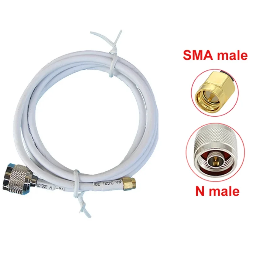 

SYV50-3 RG58 1pcs N male to SMA male Jumper Jack RF Coaxial adapter Connector Coax Cable Extension white