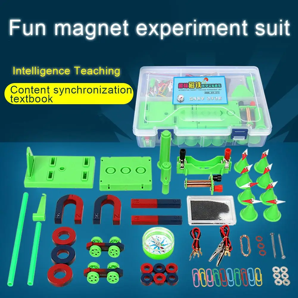 التعليم المبكر للأطفال لعبة الفيزياء لتقوم بها بنفسك لوح ممغنط حلقة حدوة الحصان سيارة البوصلة العلوم تجربة أداة الفيزياء ألعاب علمية مع صندوق