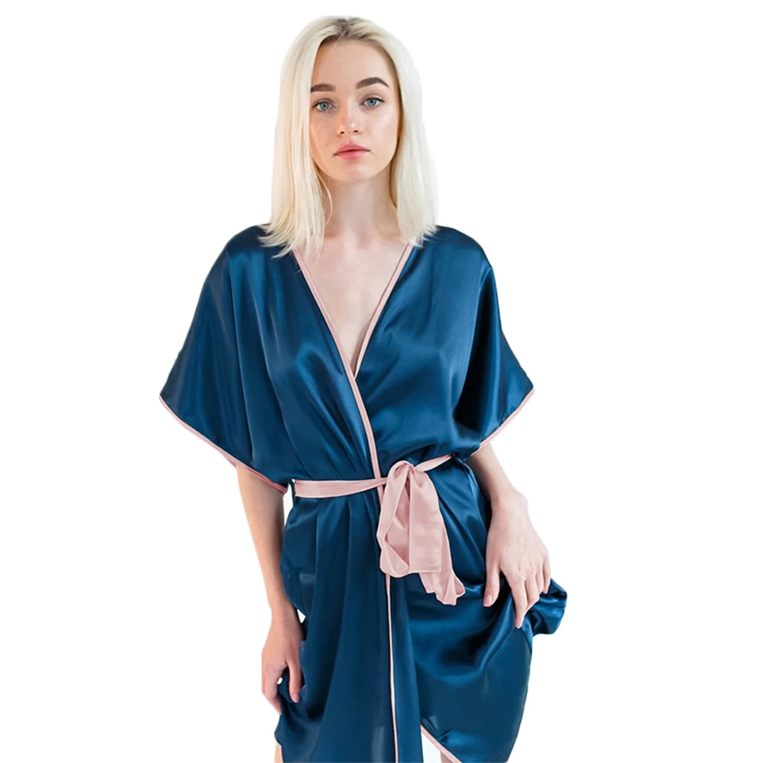 

Sexy Short Women Nightrobes Short Sleeve Pajamas Bathrobe with Belt Photo Shoot Dress Party Evening Nightgowns