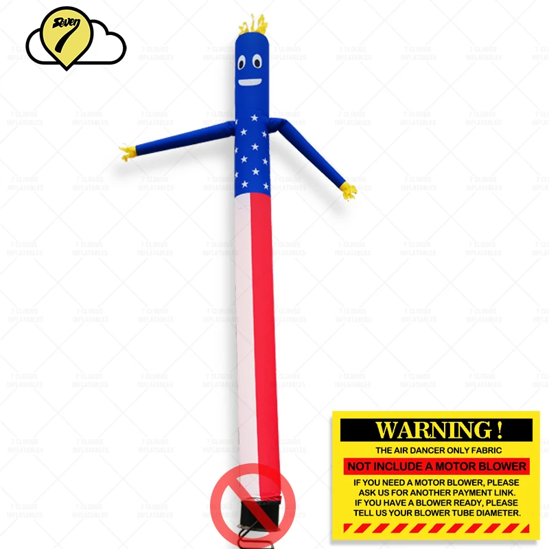 20ft Inflatable Advertising Air Sky Human Dancers Tube Puppet USA Flag Wicky Wavy Man Wind  Cartoon Advertsing Dancing Toy Happy