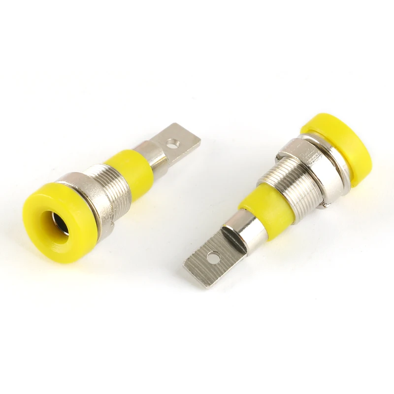 2pcs 4MM Binding Post Banana Socket panel mount Test Probe connector Female Jack Socket Plug Wire Connector