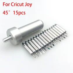 15pcs 45 Degree Plotter Blades Vinyl Cutter Knife for Cricut Joy Cutting Blade Carving Tool + 1pc Blade Holder Universal