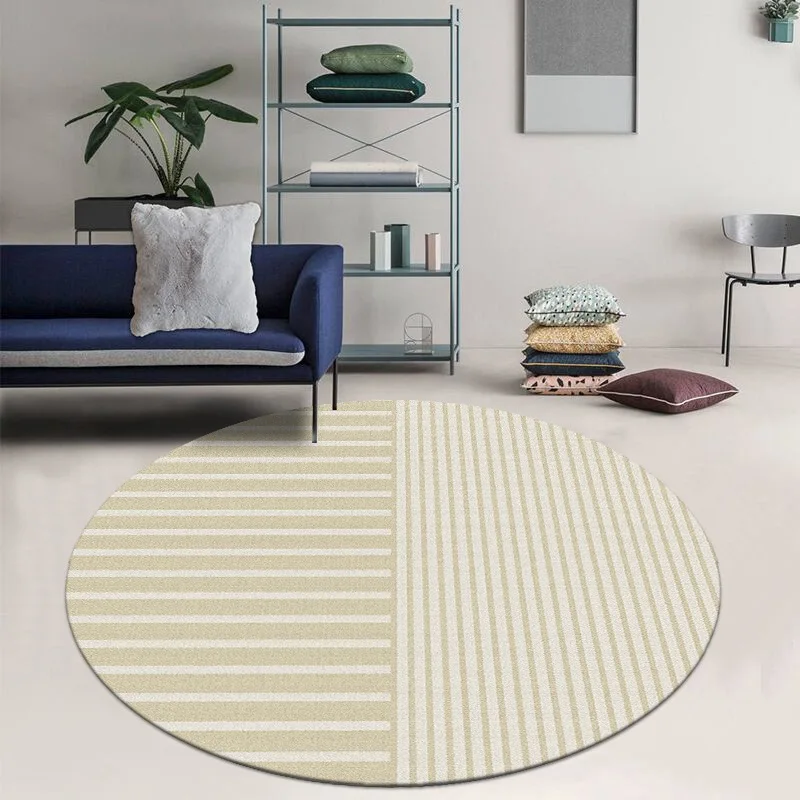 Round Carpet Nordic Modern Hanging Basket Mat Striped Simple Floor Rug Bedroom Bedside Carpet Computer Swivel Chair Mat Blanket