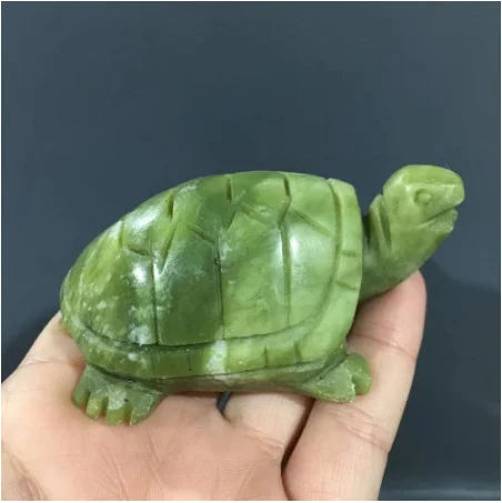 

Natural Jade Stone Crystal Handmade Carved Tortoise Home Decor