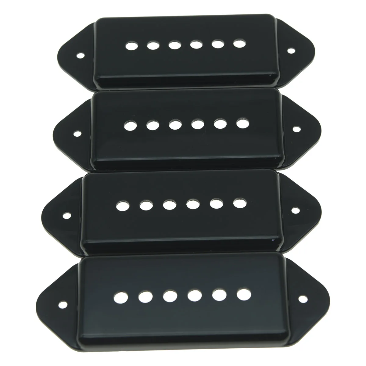 Dopro 4-Pack Parchment/Black Plastic P90 Dogear Guitar Pickup Covers Dog Ear Pickup Cover with Pole Spacing 1-15/16\