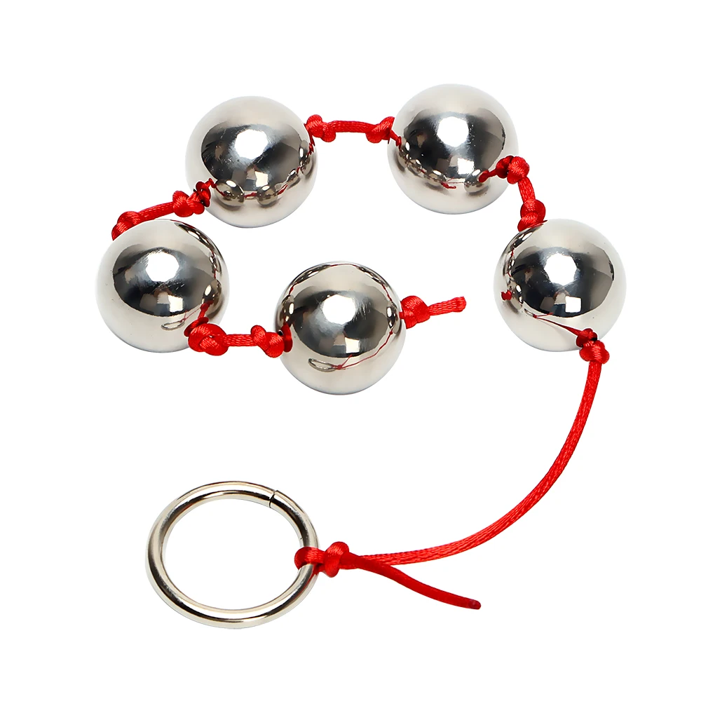 Five Metal Anal Balls Stretcher Ring Handheld Stainless Steel Anal Bead Sex Toys for Woman Butt Vaginal Plug Erotic Toys