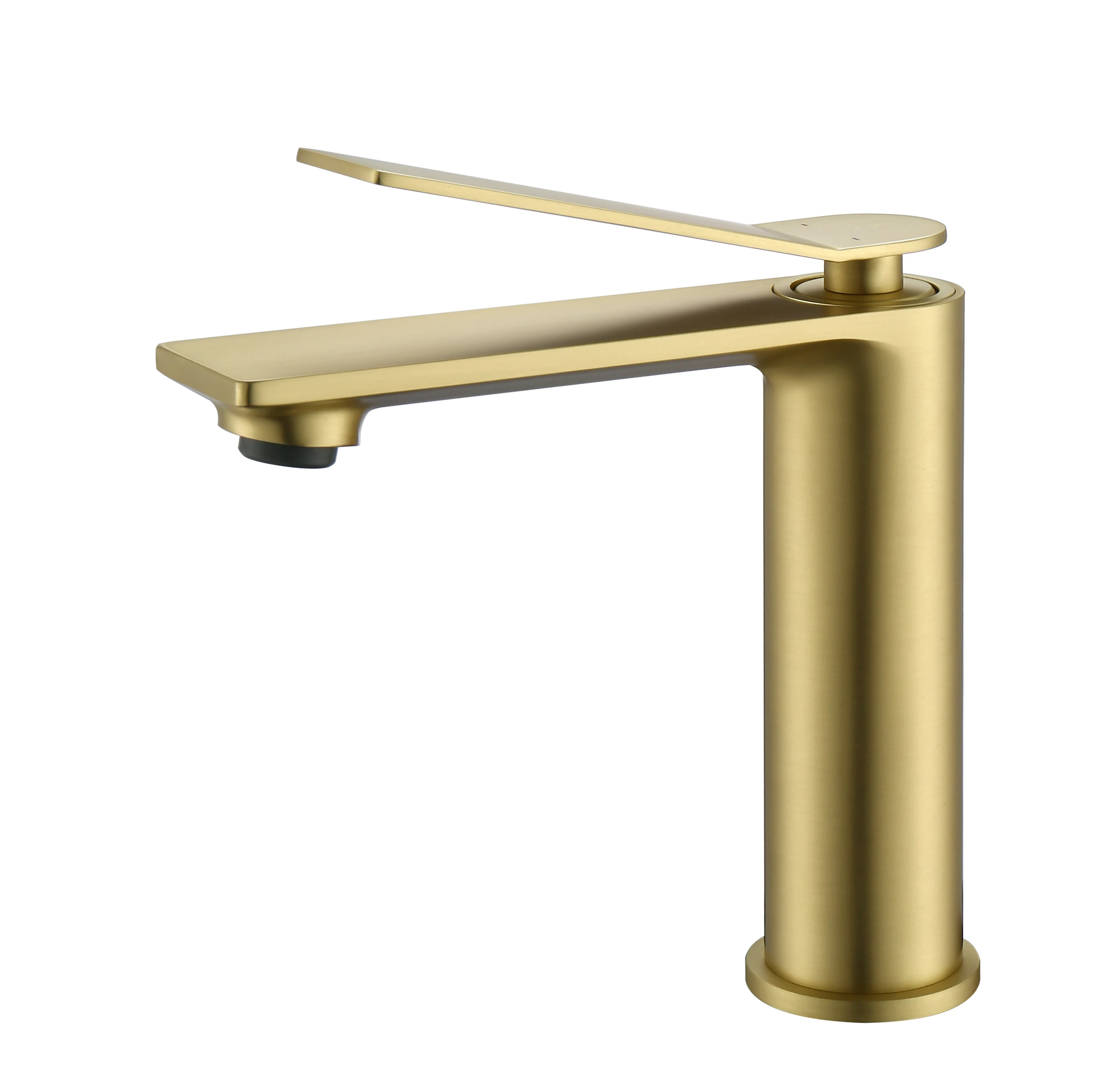 

Luxury Brushed gold Brass Bathroom sink faucet Fashion Design Artistic Basin mixer Tap Single hole Single handle Top Quality