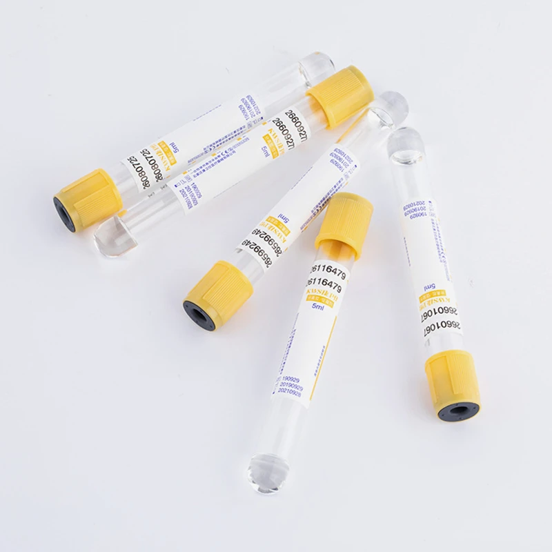 50pcs/lot Disposable Gel and Clot Activator Vacuum Blood Collection Tube 10ml Separation Gel Plastic Yellow Top Gel Vacuum Tube