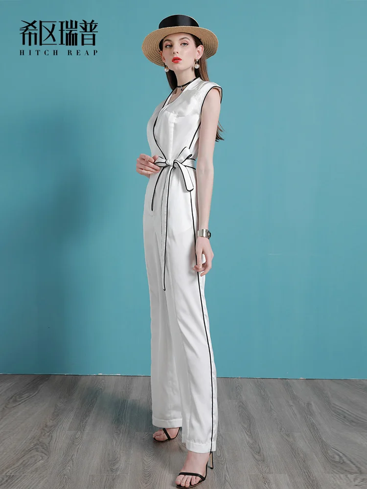 Ladies' Temperament Holiday Jumpsuit Women'S Summer New High End Loose Thin Wide Leg Pants