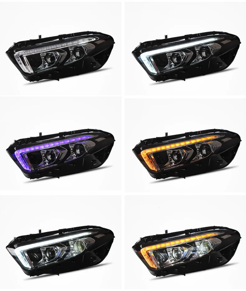 

eOsuns HID LED headlight assembly angel eye daytime running light with turn signal for Mercedes-Benz A class 2019,2pcs