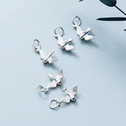 925 Sterling Silver Exquisite Stereo Flying Birds Drop Charms Decorayion Bracelets Silver Pendant Charm DIY Jewelry Accessories