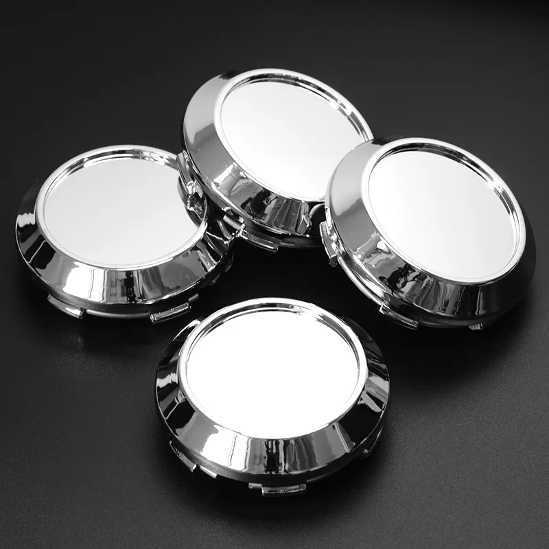 4pcs TOP Universal 60mm Chrome Plastic Blank Car Wheel Center Caps for Rims No Logo Emblem Sticker Hub Cap Covers