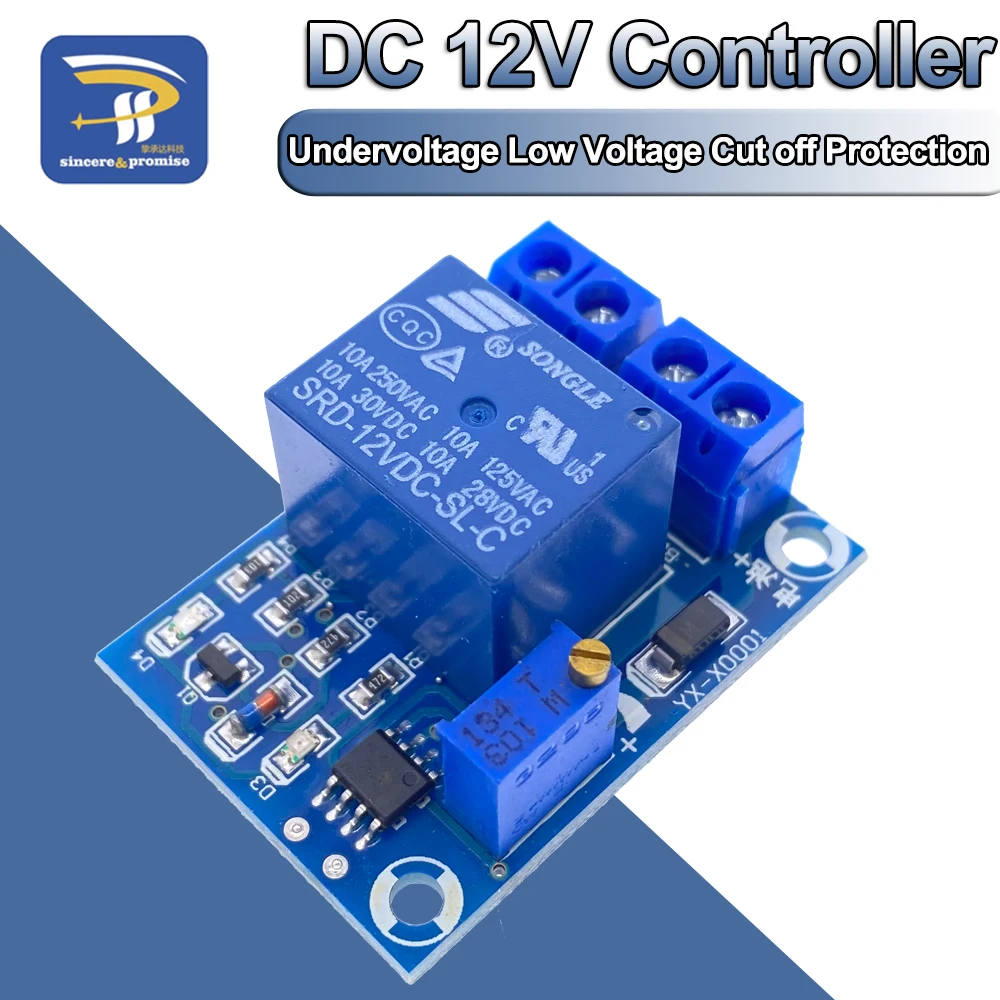 DC 12V Battery Undervoltage Low Voltage Cut off Automatic Switch Recovery Protection Module Charging Controller Protection Board