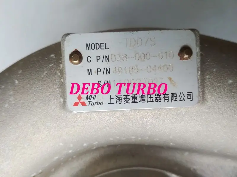 NEW GENUINE MHI TD07S 49185-04400 D38-000-610 Turbo Turbocharger for SHANGHAI DIESEL SDEC SC9D220 8.8L 162KW/220HP