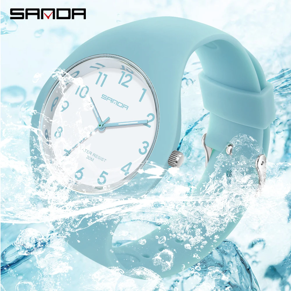 SANDA Brand Children\'s Watches Fashion Kids Silicone Waterproof Quartz Wristwatch Boys Sport Watches For Girls Gift Clock 2023