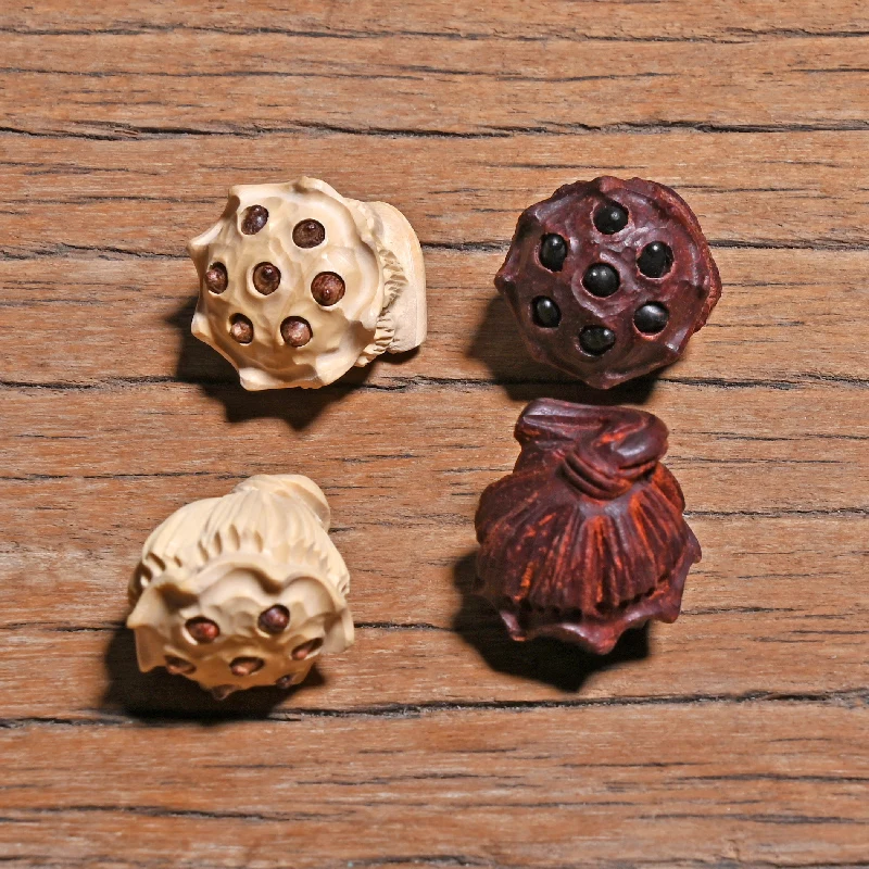 WD-014 Natural Rosewood Boxwood Lotus Seed Beads Handmade Antique Beads For Jewelry Making DIY Beads Bracelet Yoga Necklace