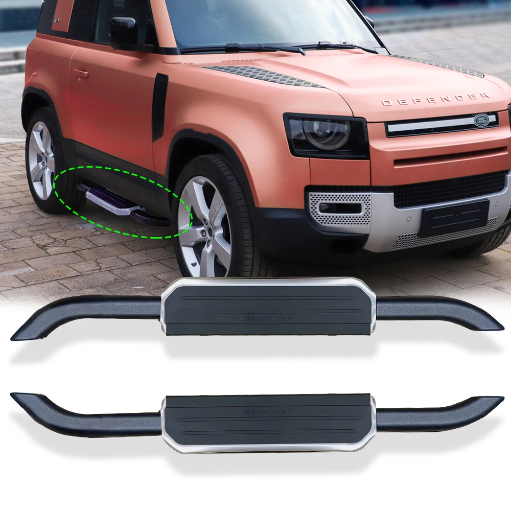 

for land Rover Defender 90 2020 2021 Car Running Boards Auto Side Step Bar Pedals High Qualit,thicken aluminum alloy,load 300kg