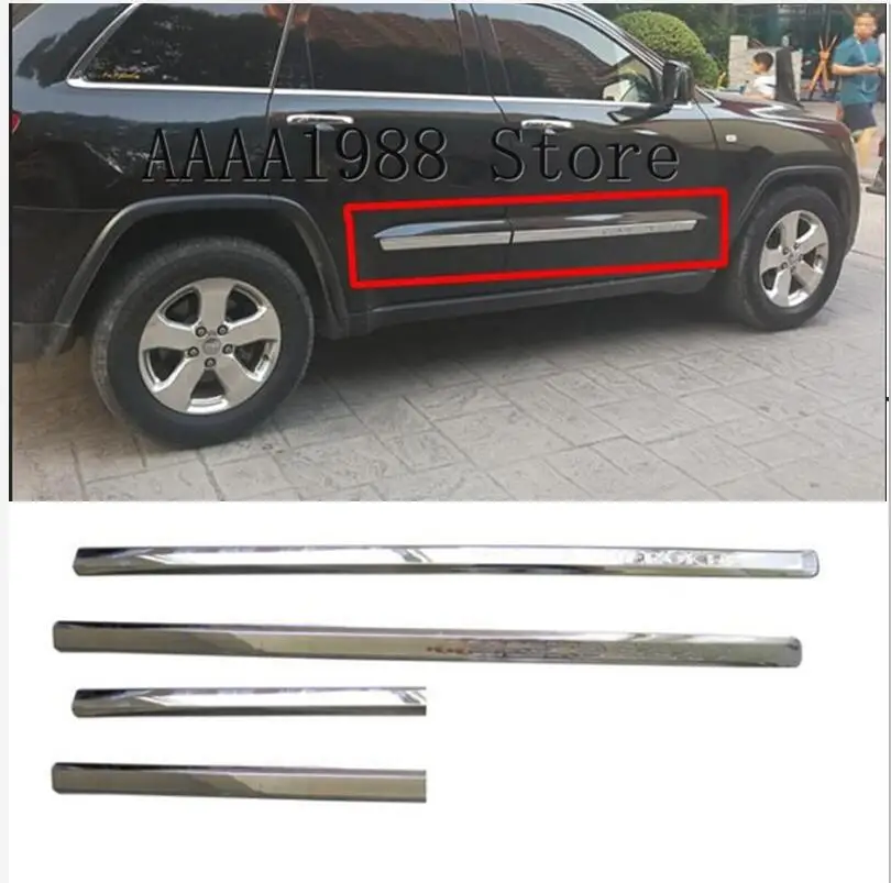 Door Body Side Line Cover for Jeep Grand Cherokee 2005 2006 2007 2008 2009 2010 Chrome Molding Trim