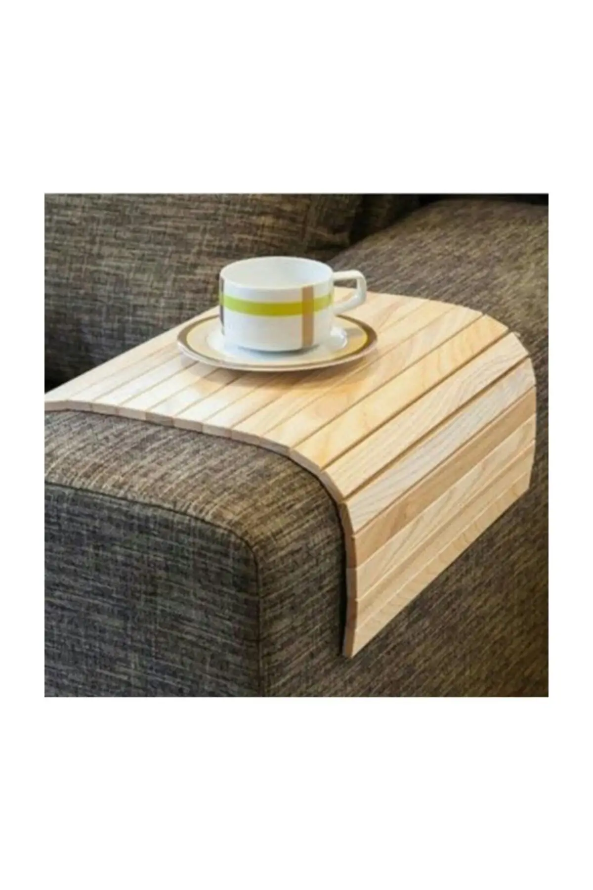 Wooden Decorative Design Foldable Sofa Side Table Coffee Tray Home Decoration 37x25 cm