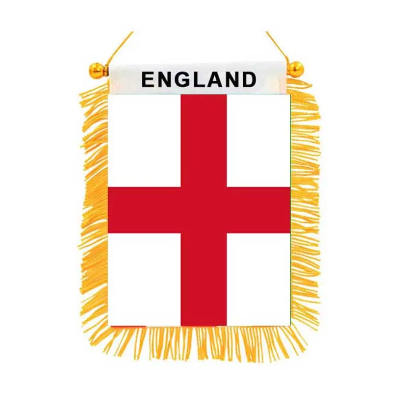 ENGLAND Double Sided Printed Hanging Flag High Quality Polyester Mini Home Car Window Decor National Flags