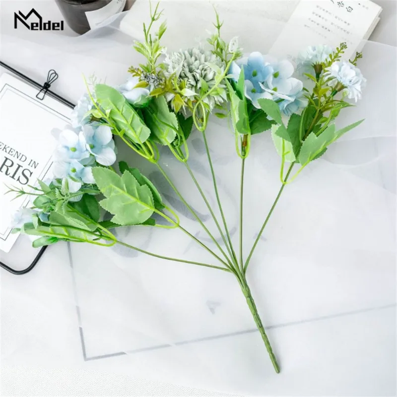 Meldel Künstliche Pfingstrose Blumen Seide Bouquet für Hochzeit Dekoration Kleine Gefälschte Rose Blumen Home Decor DIY Faux Rose Pfingstrose Flore