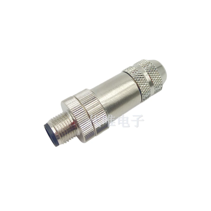 M12 Aviation Sensor Connector Metal Plug Head Ethernet EtherCat Profinet Shield IP67 Gold Plated 4 5 8Pins A/B/D Core Eletrical