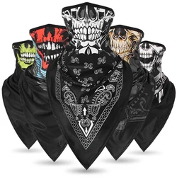 Breathable Sport Skull Face Bandana Half Print Mask Ski Reusable Tube Scarf Fishing Cycling Motorcycle Neck Warmer Gaiter Cover