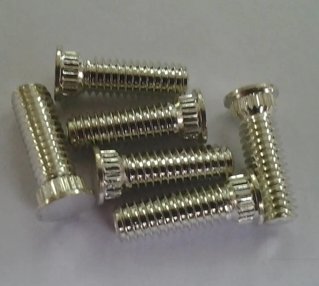 

KFH-440-4/5/6/8/10/12ET Broaching Studs,Brass ,Tin Plating,Min.Sheet Thickness1.53mm,Hole Size In Sheet3mm